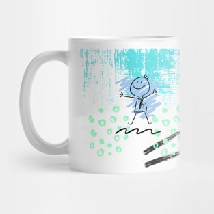 Abstract body people hand drawing line icon Mug